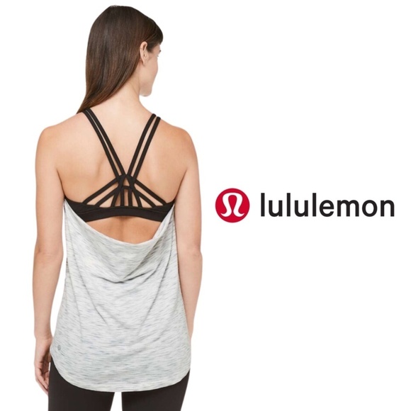 Lululemon Moment To Movement 2-In-1 Tank Tiger Space Dye Hail White / Black - 4 - Picture 1 of 11